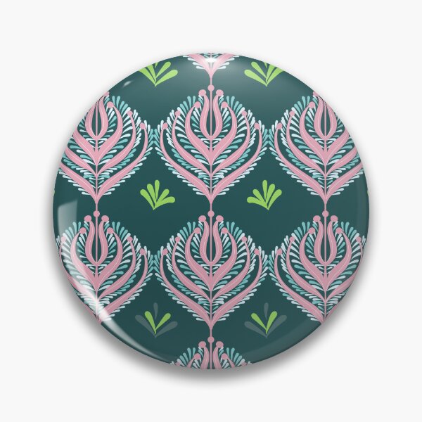 Item preview, Vintage Bloom Motif – Elegant Pink & Teal Pattern, vintage floral pattern designed and sold by House-of-Canvas.