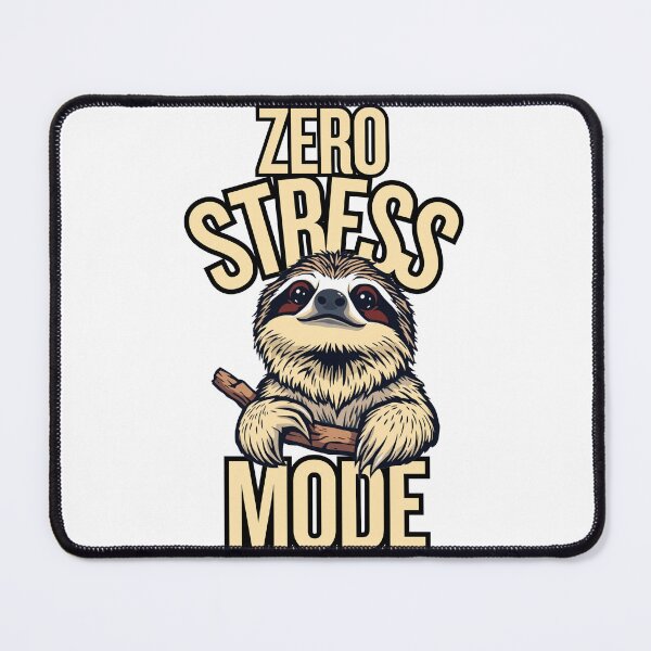 Item preview, Zero Stress Mode Sloth – Cute Christmas Self-Care Design Beige&Black designed and sold by Tomasz C.