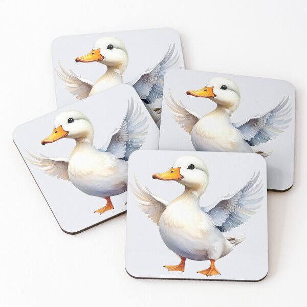 Item preview, A beautiful white duck flaps its wings. designed and sold by LiskoDesign.