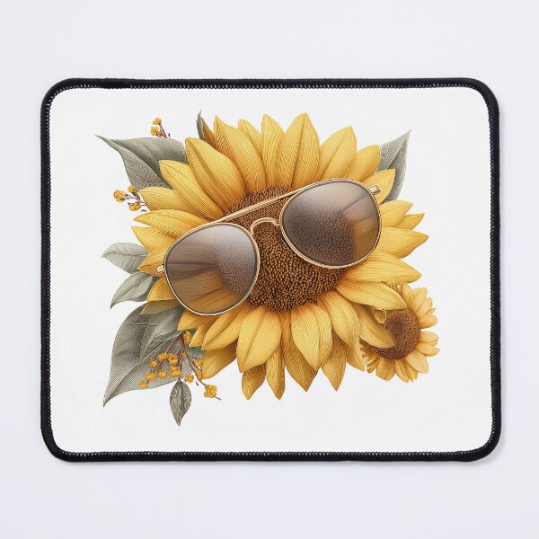 Item preview, Sunflower in stylish glasses is a fun summer design for t-shirts and mugs. Perfect for fans of cute, kawaii and floral art. designed and sold by ArtFairy38.