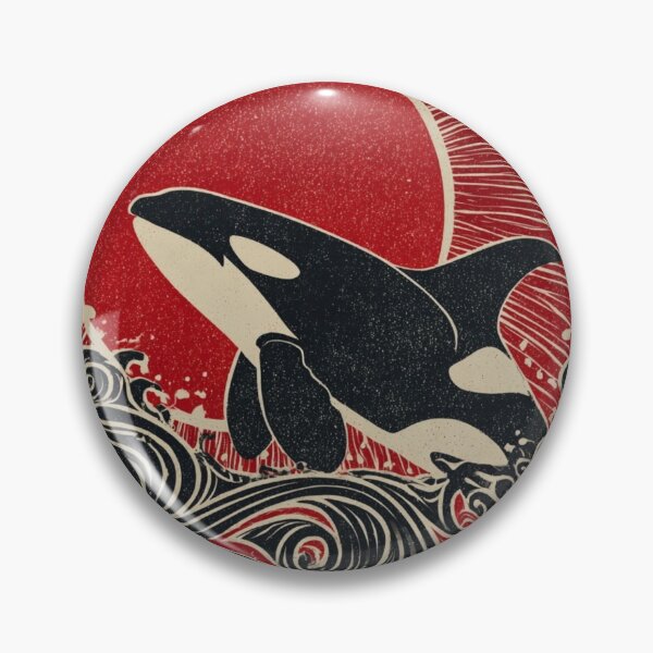 Item preview, Rising Orca Spirit — Northwest Coast Inspired Red Sun Art designed and sold by Alaska Magick.