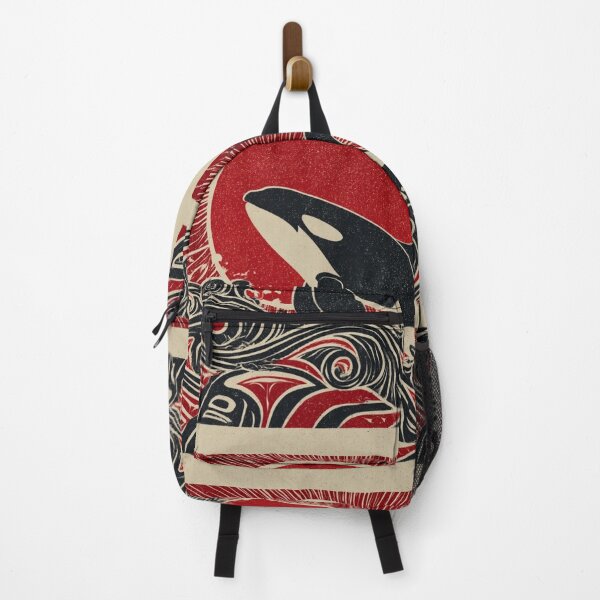 Item preview, Rising Orca Spirit — Northwest Coast Inspired Red Sun Art designed and sold by Alaska Magick.