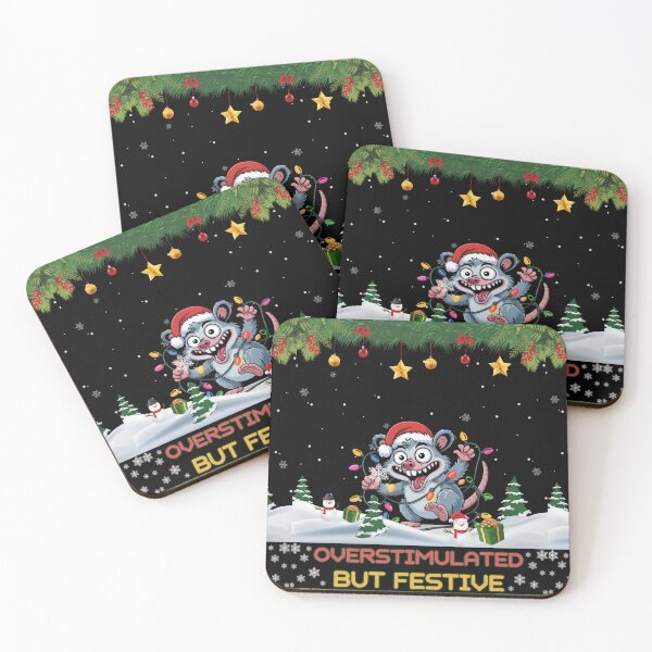Item preview, Overstimulated but Festive Opossum | Crazy Funny Christmas Design designed and sold by PROPera-design.