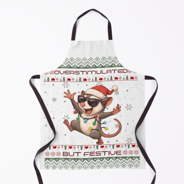 Item preview, Overstimulated But Festive | Ugly Sweater Style Christmas Funny Opossum designed and sold by PROPera-design.