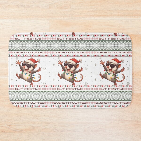 Item preview, Overstimulated But Festive | Ugly Sweater Style Christmas Funny Opossum designed and sold by PROPera-design.