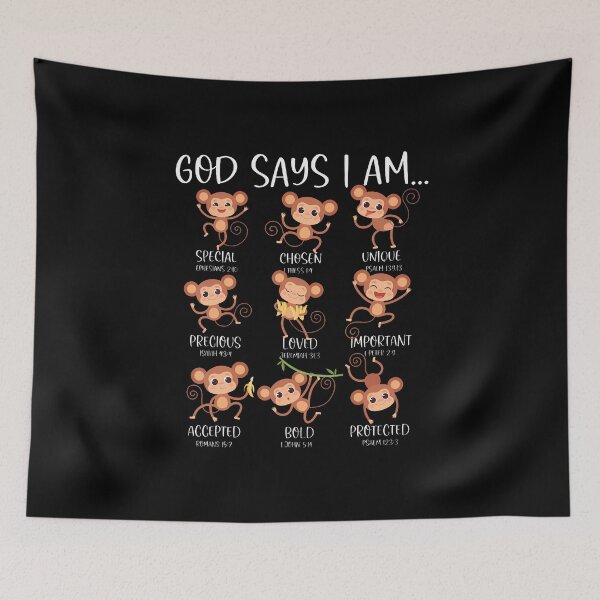 Item preview, God Say I Am Love Monkeys Cute Bible Quotes Cute Monkey Love designed and sold by KellyJudith.