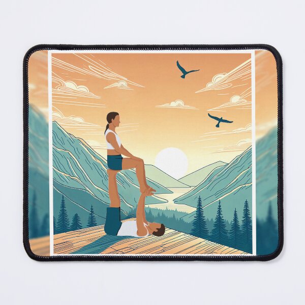 Item preview, Landscape Acro Yoga in the mountains designed and sold by BubbleBreach.