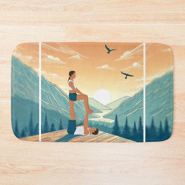 Item preview, Landscape Acro Yoga in the mountains designed and sold by BubbleBreach.