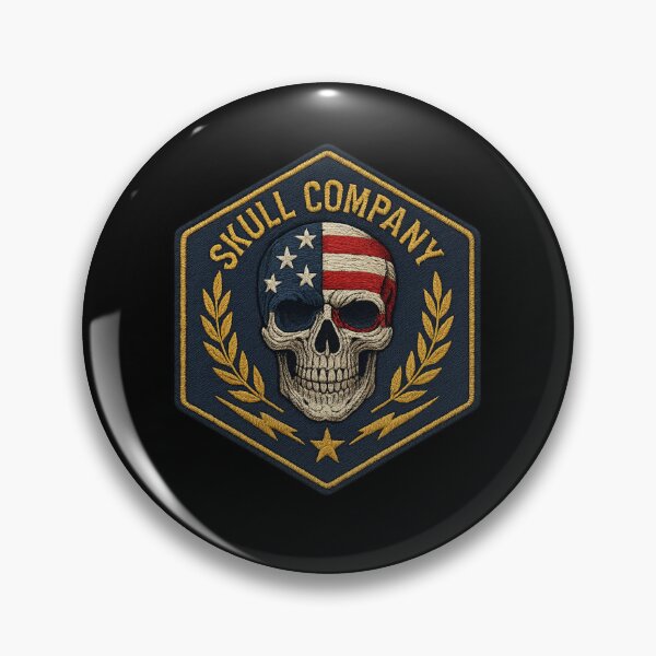 Item preview, Skull Company tactical USA skull patch designed and sold by LaNadaYFundante.