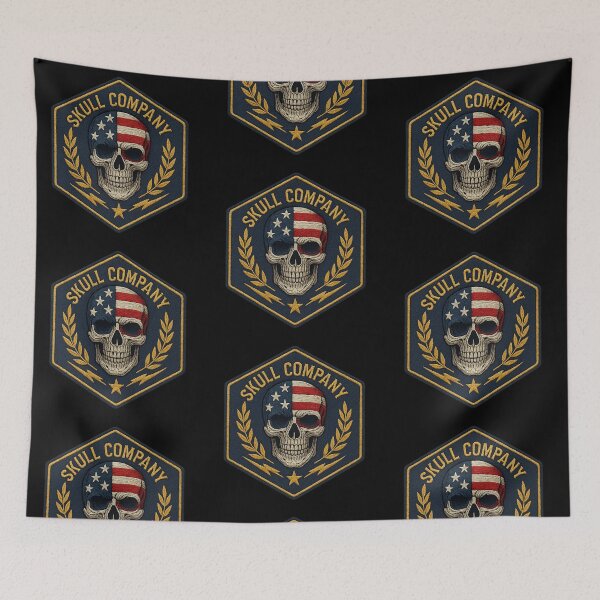 Item preview, Skull Company tactical USA skull patch designed and sold by LaNadaYFundante.