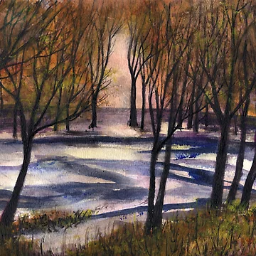 Artwork thumbnail, Lower 40 Getting Some Snow Tonight by Randy Sprout Fine Art