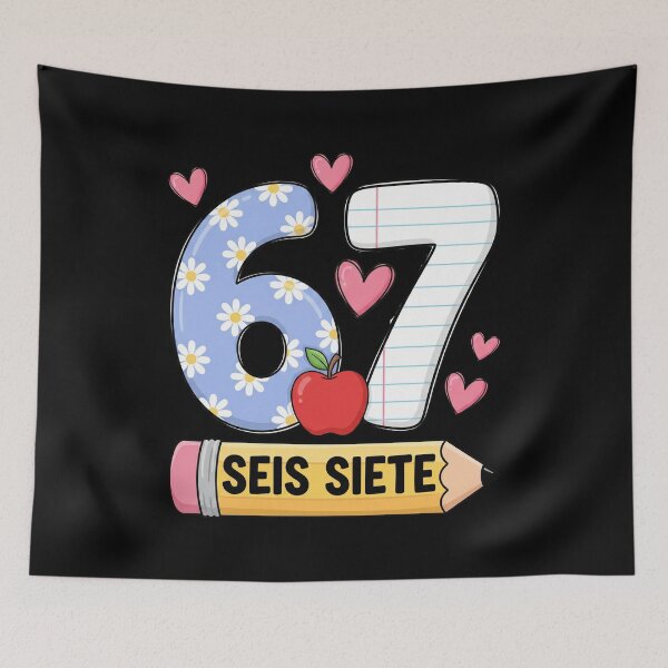 Item preview, Cute 67 Seis Siete Spanish Number School Design designed and sold by MotivaChic.