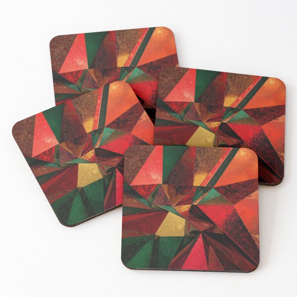 Item preview, Festive Faceted Red Green Geometry designed and sold by Harmonic_Layers.