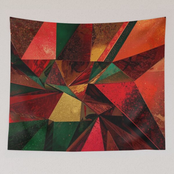 Item preview, Festive Faceted Red Green Geometry designed and sold by Harmonic_Layers.