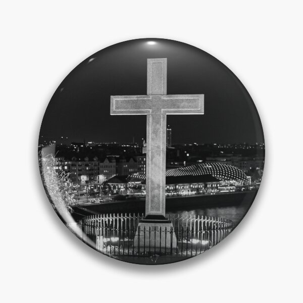 Item preview, Night View of Illuminated Cross designed and sold by bence-kis-photo.
