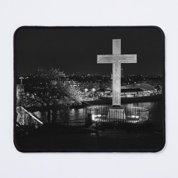 Item preview, Night View of Illuminated Cross designed and sold by bence-kis-photo.