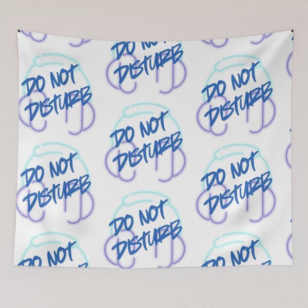 Item preview, Head phones on? Do Not Disturb Blue designed and sold by Messy Artist Designs.