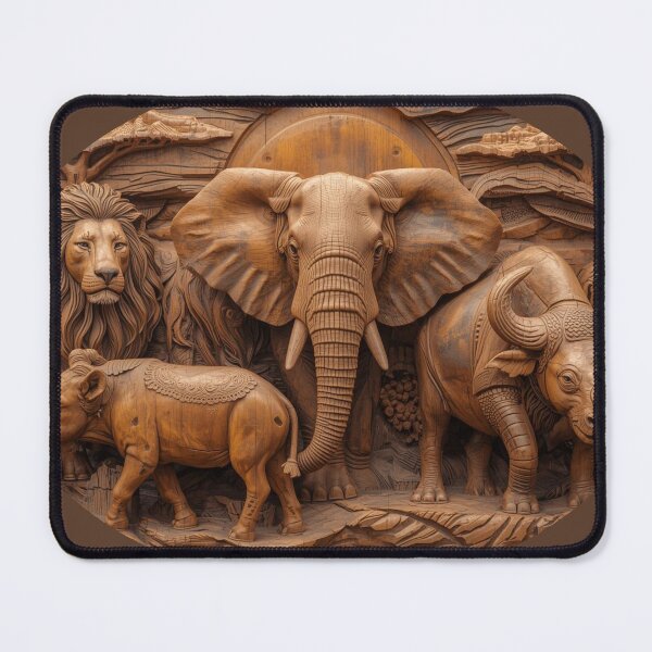 Item preview, African Big Five – Wood Carved Identity designed and sold by SavannaStrikes.