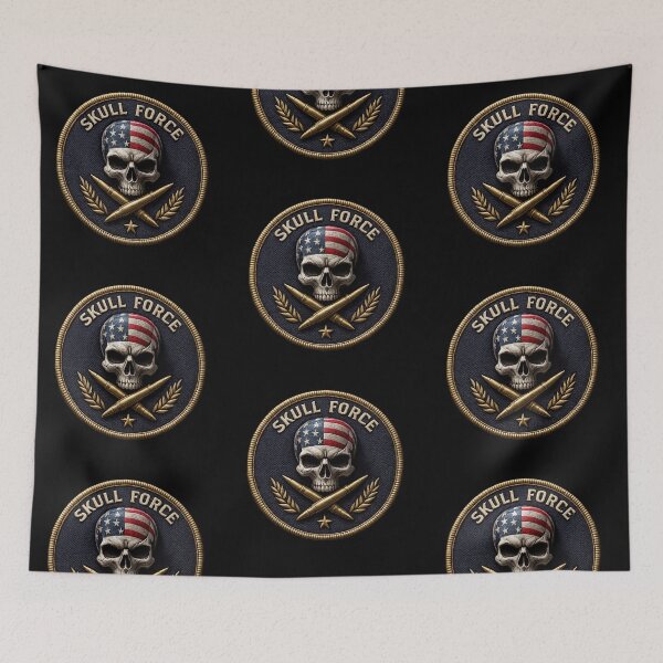 Item preview, Skull Force crossed bullets USA emblem designed and sold by LaNadaYFundante.