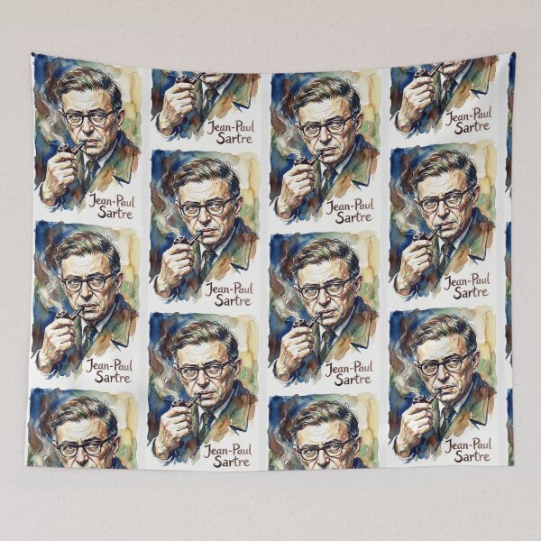 Item preview, Jean Paul Sartre Existentialist Thinker designed and sold by Sarcastic designs.
