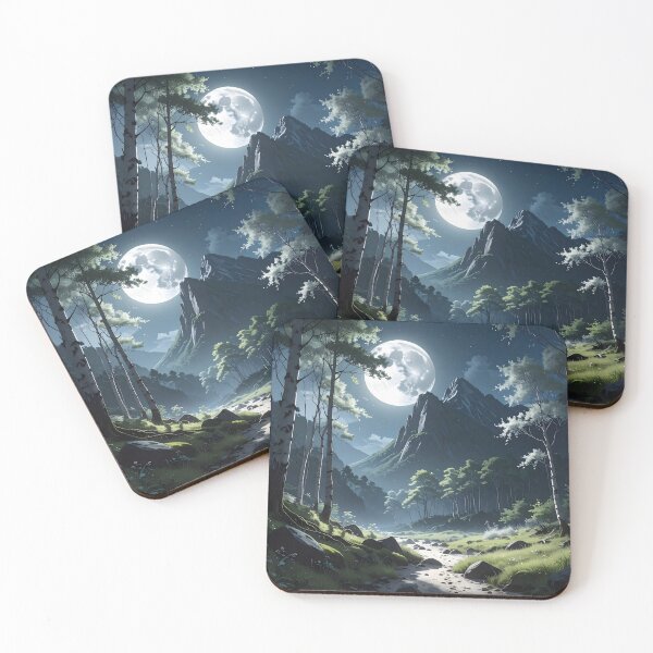 Item preview, "Mystical Mountains by Moonlight" designed and sold by Schoenenwald - Illustrations Uniques et Originales.