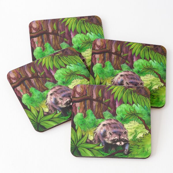 Item preview, Forest Raccoon Watercolor Art designed and sold by VesperyThings.
