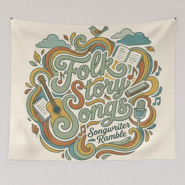Item preview, Todd Snider Inspired Folk Story Songs Poster – Vintage Songwriter Typography Art Print designed and sold by AbstractAuraArt.