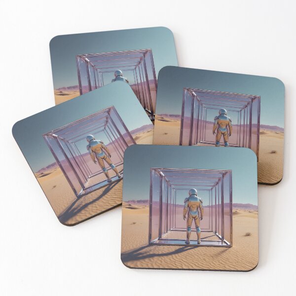 Item preview, Solitary Android – Futuristic Desert Scene designed and sold by miletes17Studio.