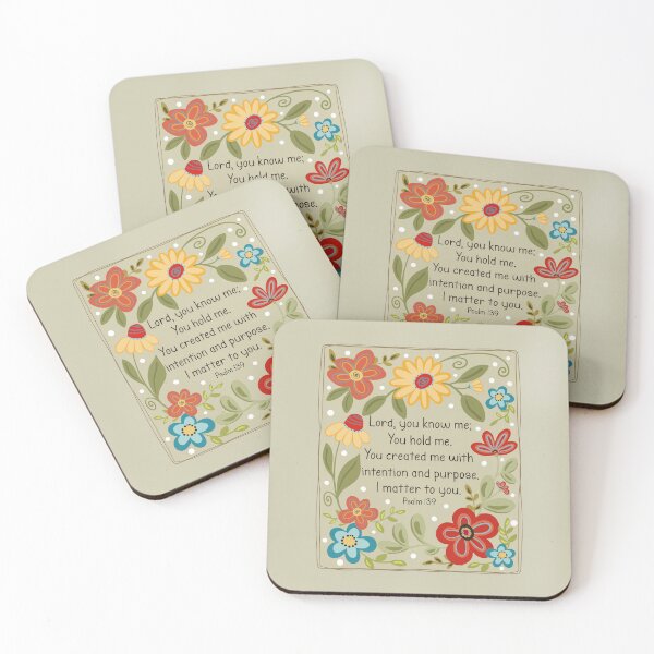 Item preview, Psalm 139 Writing with Bright Floral designed and sold by Willow & Grace Designs.