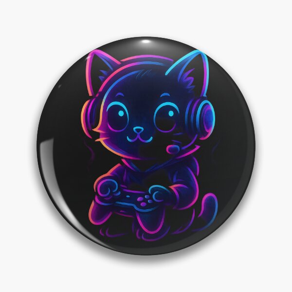 Artikelvorschau, Neon Gamer Katze – Niedliches leuchtendes Kätzchen entworfen und verkauft von SigmaSoul.