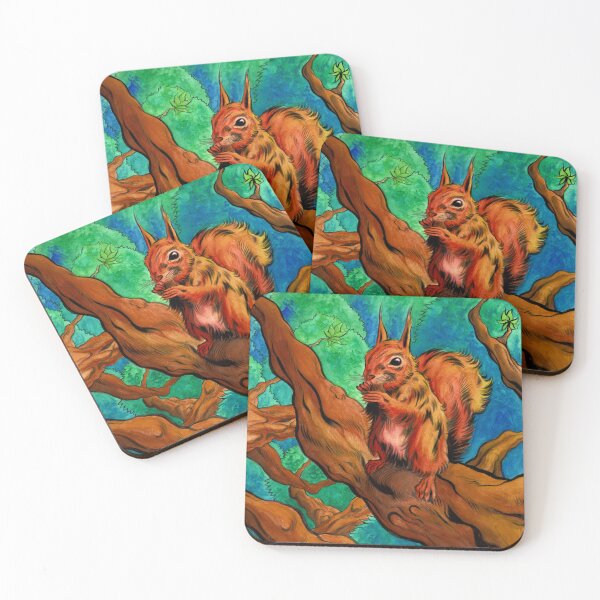 Item preview, Squirrel Forest Tree Watercolor Art designed and sold by VesperyThings.
