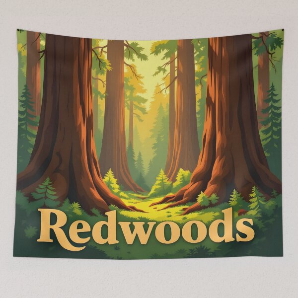 Item preview, Redwoods National Park: Vintage-Style Painterly Travel Poster designed and sold by LSVart.