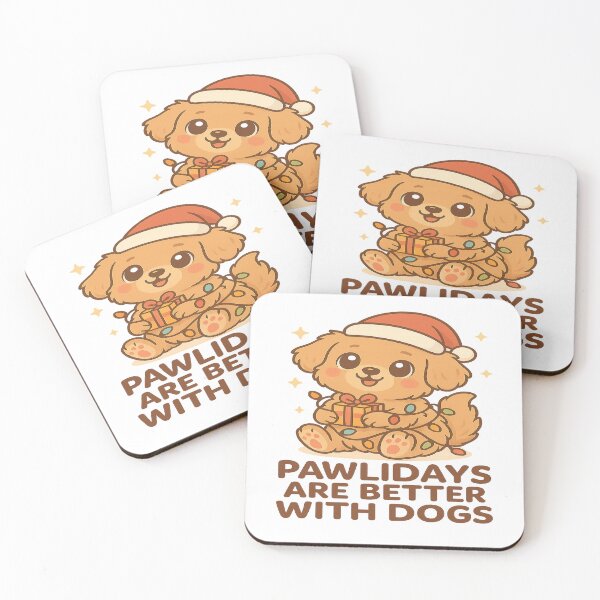 Item preview, Pawlidays Are Better With Dogs – Cute Kawaii Christmas Dog Design designed and sold by StyleLap.