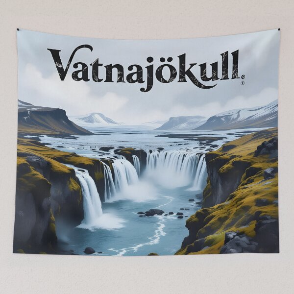 Item preview, Vatnajökull, Iceland: Vintage-Style Painterly Travel Poster designed and sold by LSVart.