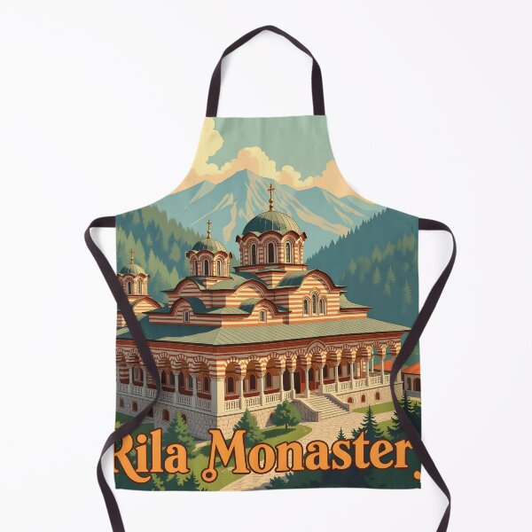 Item preview, Rila Monastery, Bulgaria: Vintage-Style Painterly Travel Poster designed and sold by LSVart.