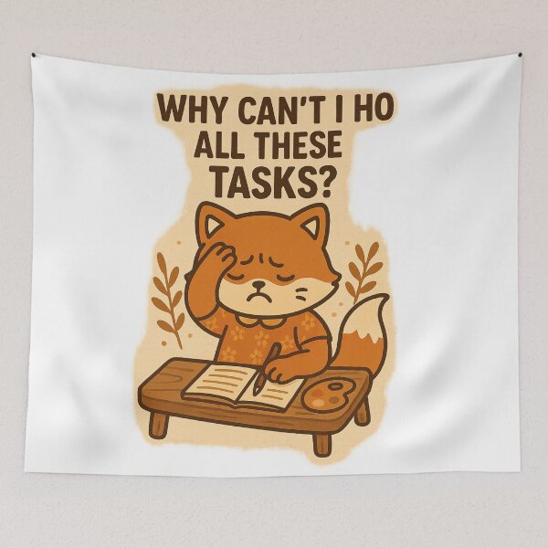Item preview, Kawaii Overwhelmed Fox Meme – Cute Cottagecore Humor designed and sold by kimkosovo.