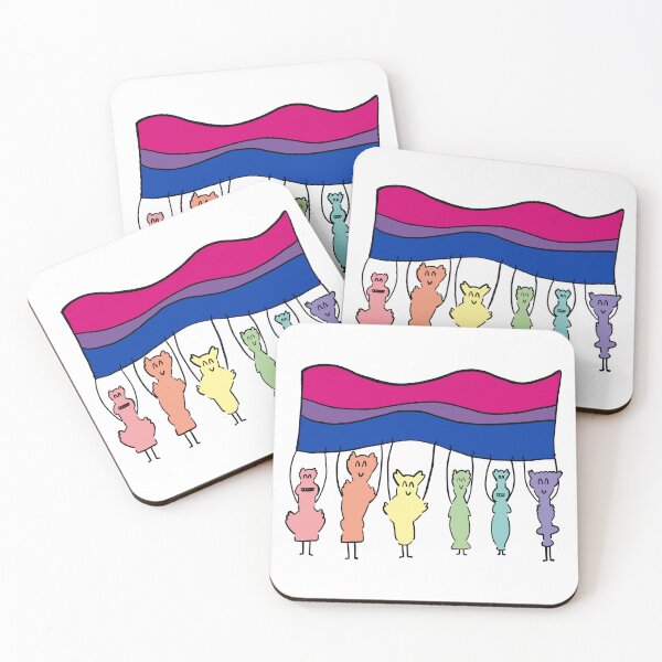 Item preview, Doodle Characters Holding up the Bisexual Flag -- See my page for more! designed and sold by LucyWinton.