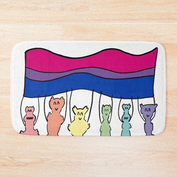 Item preview, Doodle Characters Holding up the Bisexual Flag -- See my page for more! designed and sold by LucyWinton.