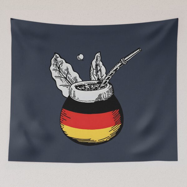 Item preview, Yerba Mate Matero with German Flag – Minimal Vintage Design designed and sold by flamini.