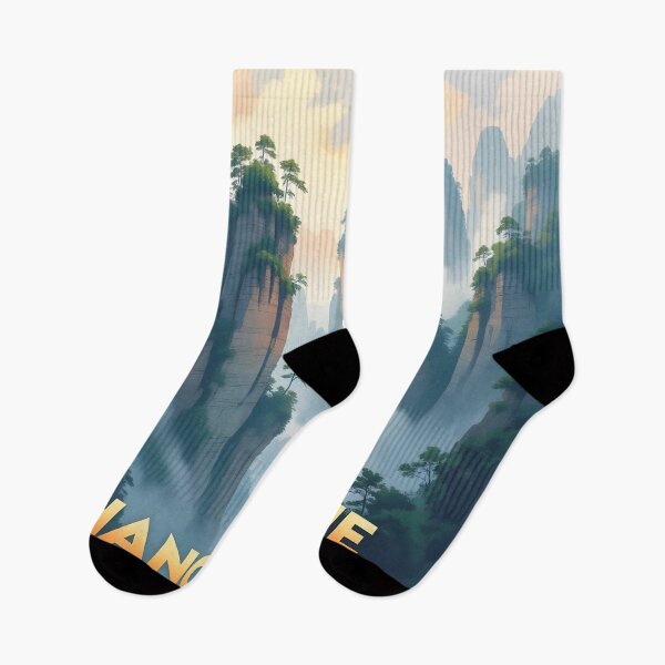 Item preview, Zhangjiajie, China: Vintage-Style Painterly Travel Poster designed and sold by LSVart.