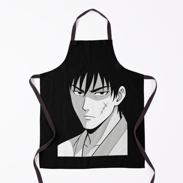 Item preview, Manga Scarred Warrior Art – Dramatic Black and White Portrait designed and sold by DrawHandArt.