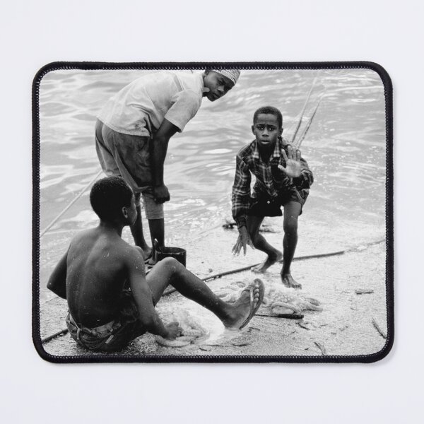 Item preview, African lads cleaning a squid catch designed and sold by JonDelorme.