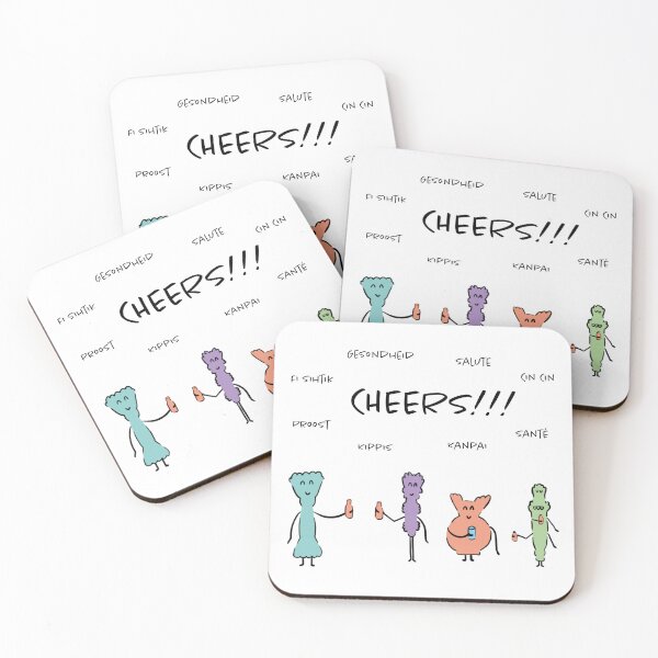 Item preview, Cheers!!! Doodle characters toasting a drink -- see my page for more! designed and sold by LucyWinton.