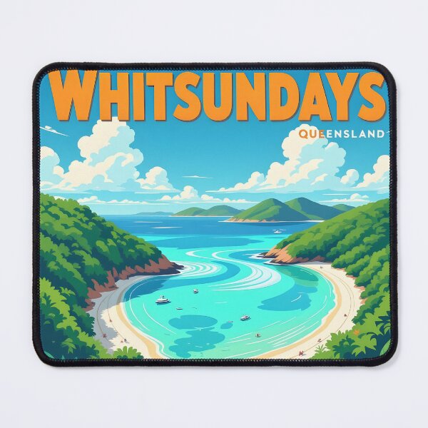 Item preview, Whitsunday Islands, Queensland: Vintage-Style Painterly Travel Poster designed and sold by LSVart.