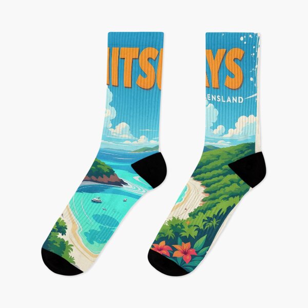 Item preview, Whitsunday Islands, Queensland: Vintage-Style Painterly Travel Poster designed and sold by LSVart.