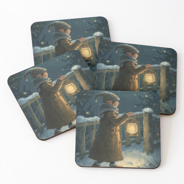 Item preview, Winter Lantern Elf – Enchanted Cottagecore Christmas Night designed and sold by Deezyned.
