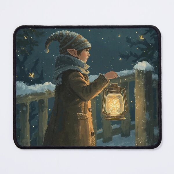 Item preview, Winter Lantern Elf – Enchanted Cottagecore Christmas Night designed and sold by Deezyned.