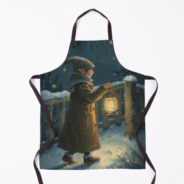 Item preview, Winter Lantern Elf – Enchanted Cottagecore Christmas Night designed and sold by Deezyned.