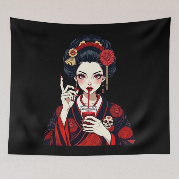 Item preview, Gothic Geisha Vampire Girl Dark Fantas designed and sold by TeeARTHY.
