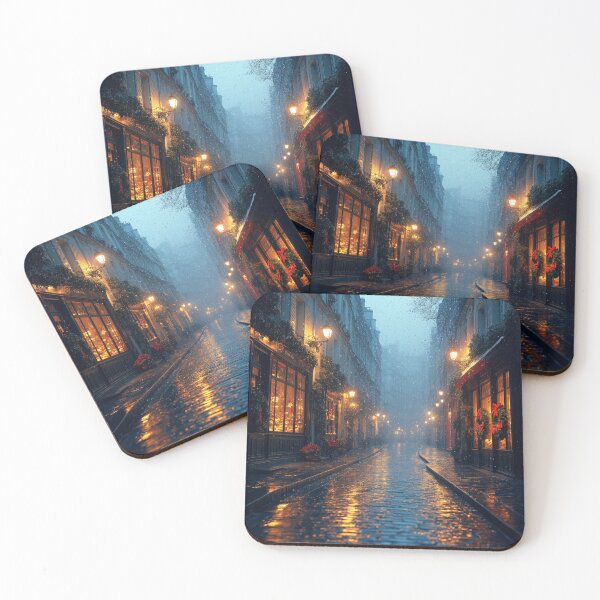 Item preview, Parisian Street in the Evening Rain designed and sold by auradream.ai.
